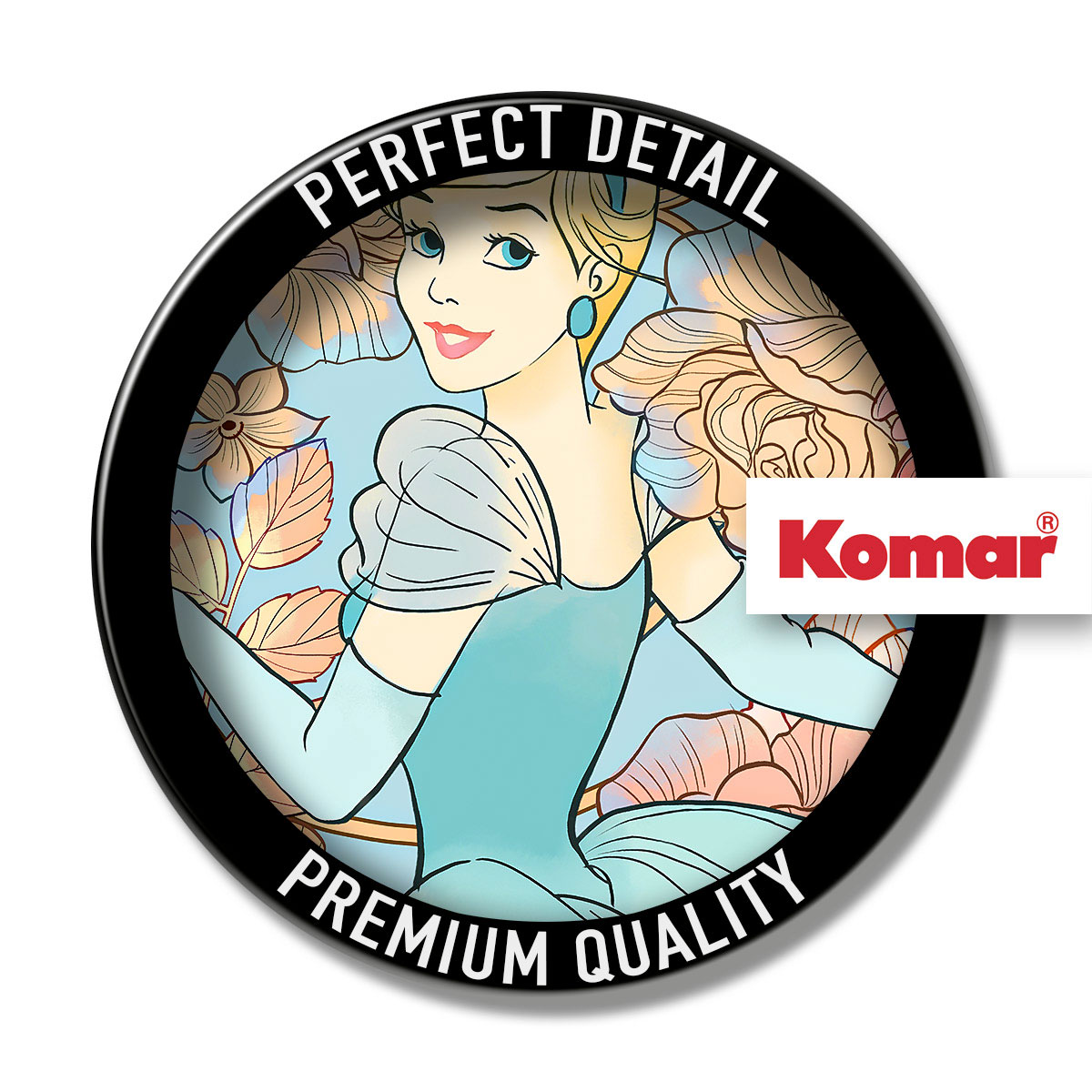 Komar Selbstklebende Vlies Fototapete rund Cinderella Pastel Dreams Durchmesser 125 cm