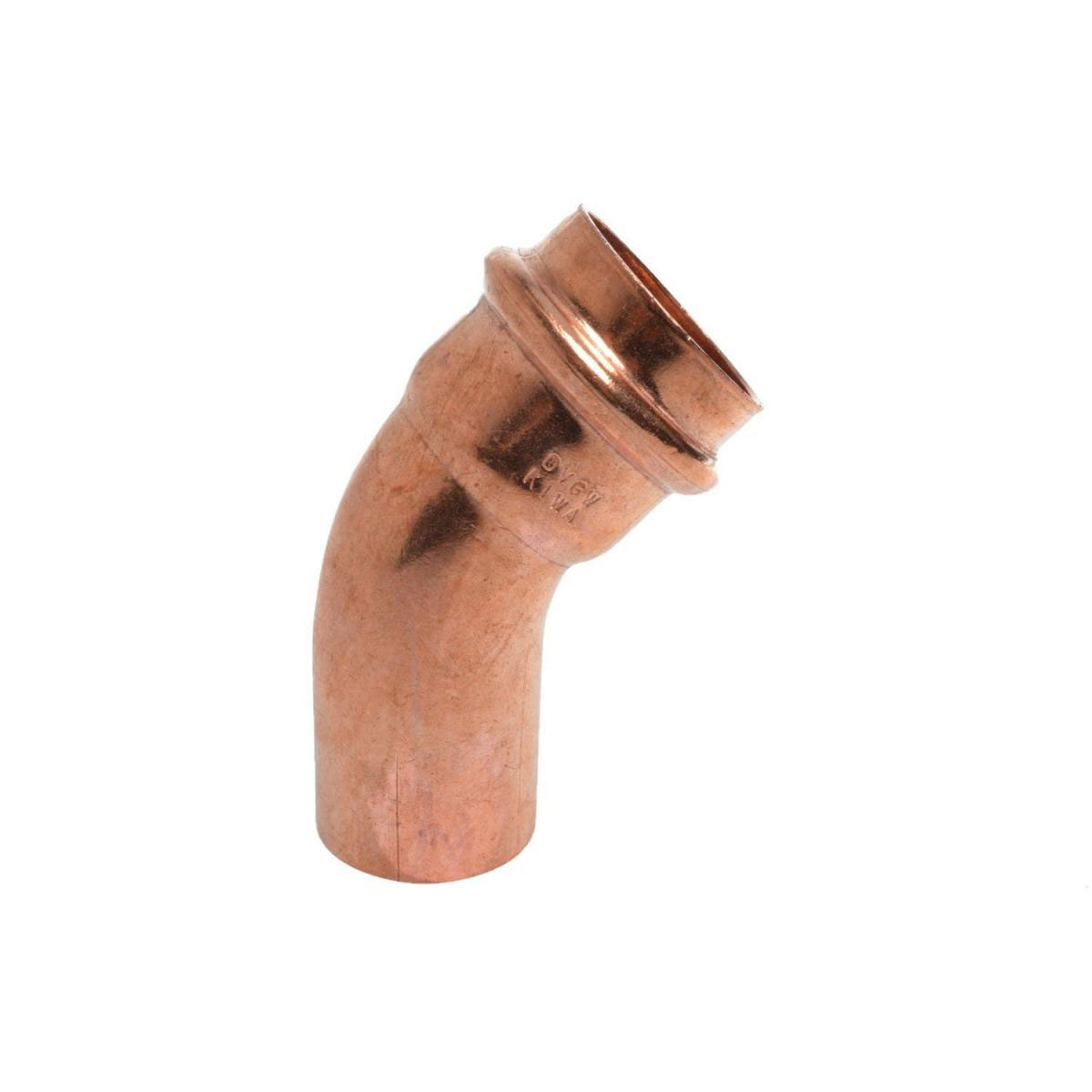 Kirchhoff Bogen 45 1 Muffe Pressfitting für Kupfer 22 mm V-Kontur 1 Stück Bild 1