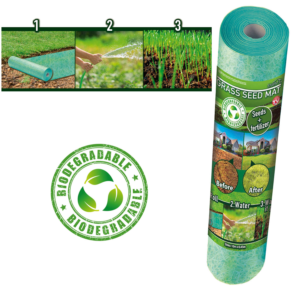 Starlyf Matte mit Grassamen Grass Seed Mat 10m x 0,45m Bild 2