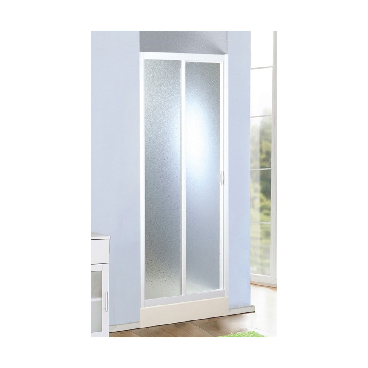 FORTE Nischendusche „Maestro“ Schiebesystem aus Acrylglas 110 - 120 cm