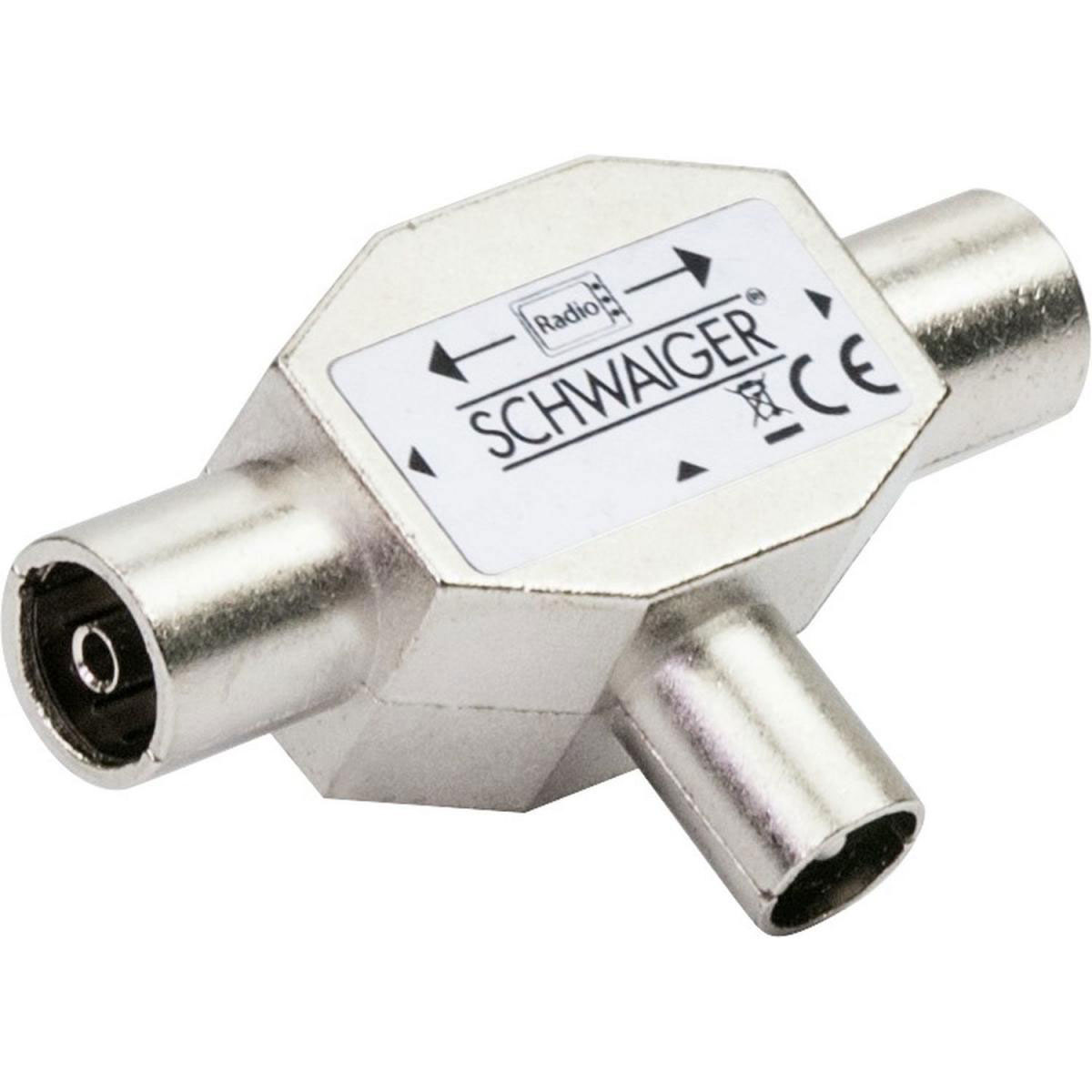 Schwaiger Rundfunk-Aufsteckverteiler 2-fach metall
