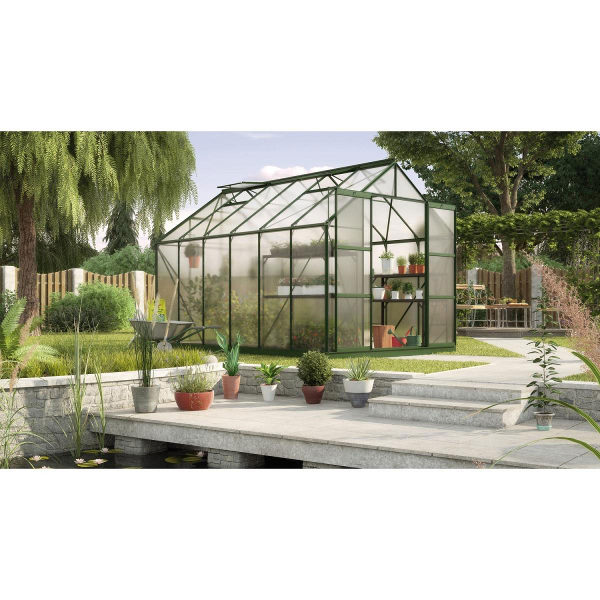Vitavia Gewächshaus Uranus 9900 9,9m² 6 mm Hohlkammerplatten grün