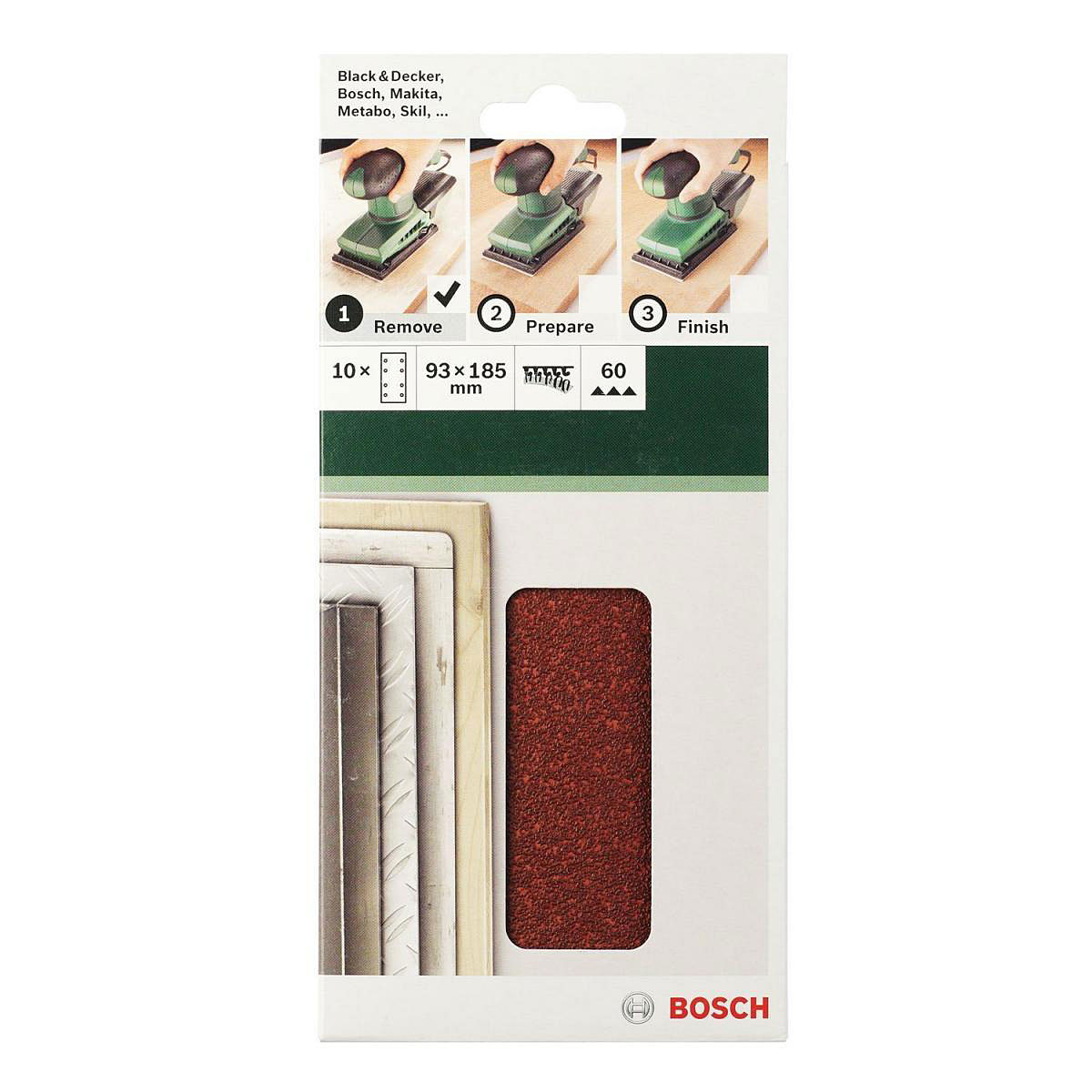 Bosch DIY Schleifblatt 18,5 cm G40 Klett 10 Stück Bild 4