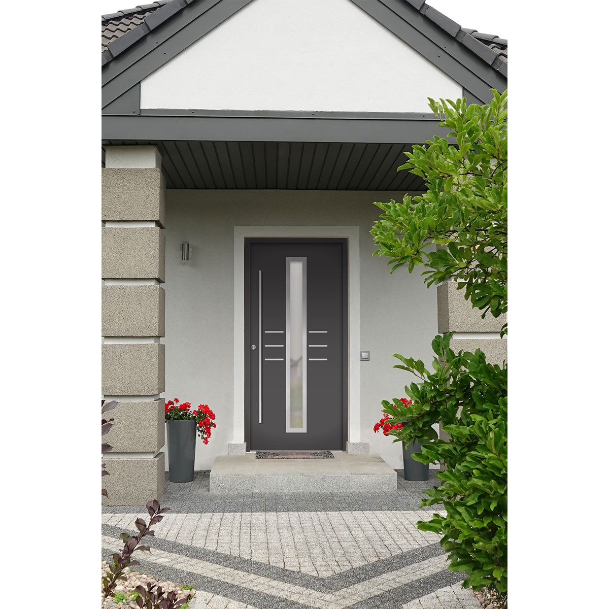 SplenDoor  Premium-Haustür Passivedoor Lund energiesparend anthrazit 110 x 210 cm links Bild 2