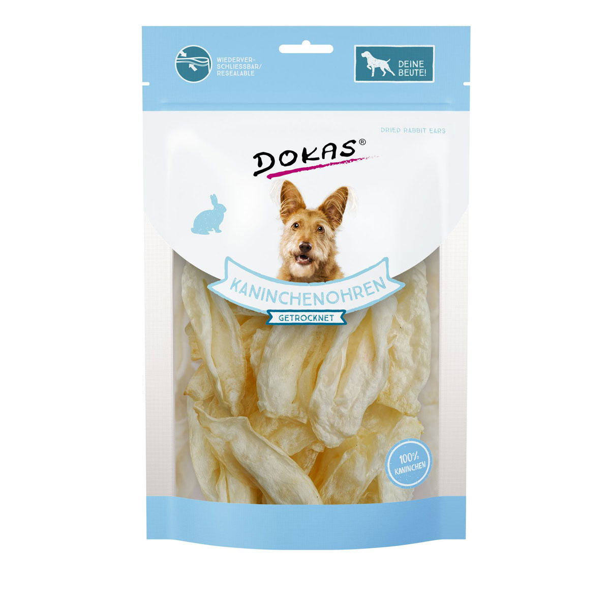 Dokas Snack Kaninchenohren ohne Fell getrocknet 70g