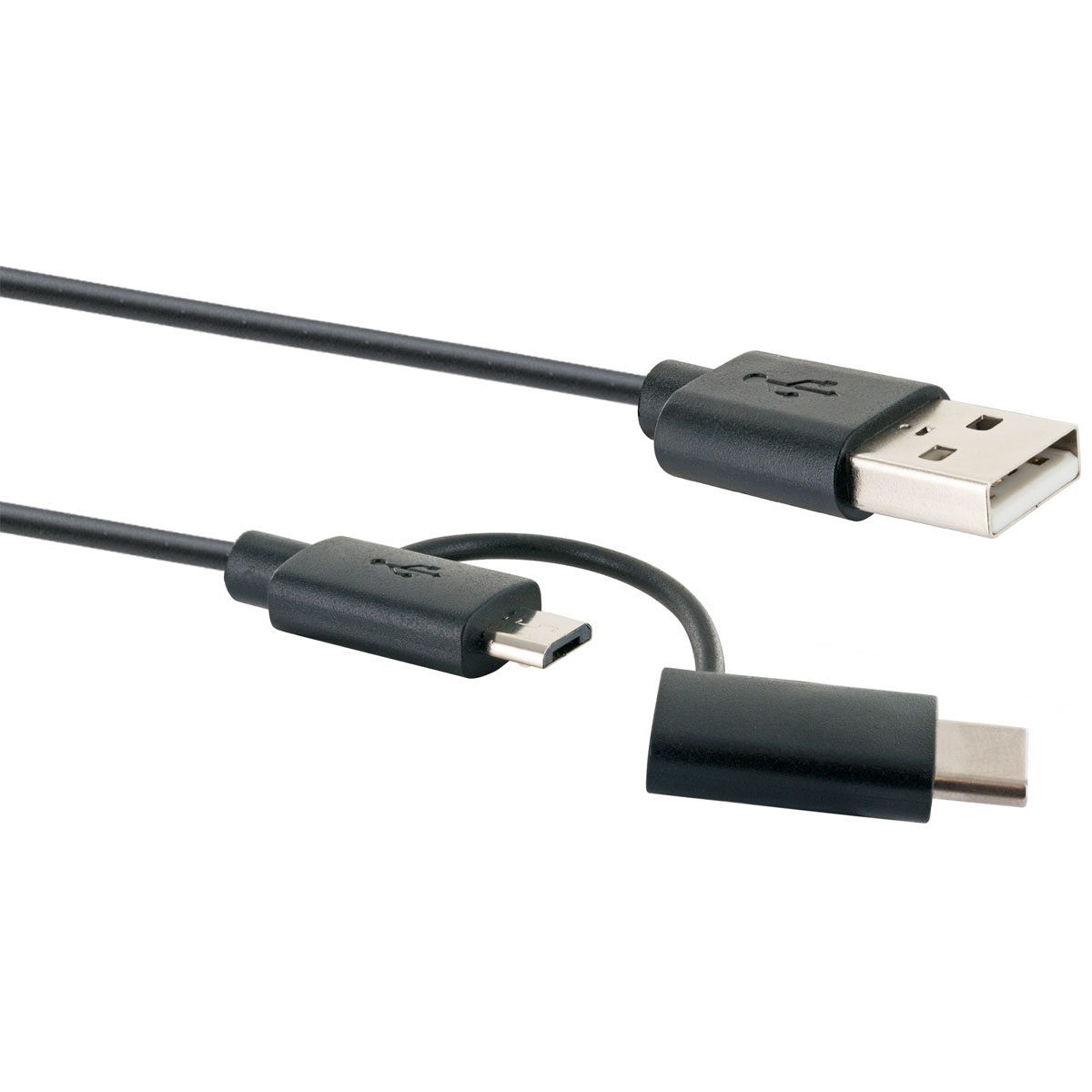 Schwaiger USB-3.1-A-Kabel mit C-Stecker/2.0 Micro1m schwarz Bild 6