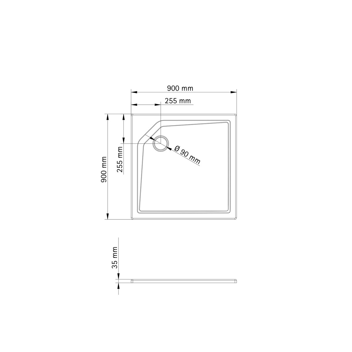 Schulte Duschwanne Quadrat extra flach 900 x 900 mm Bild 6