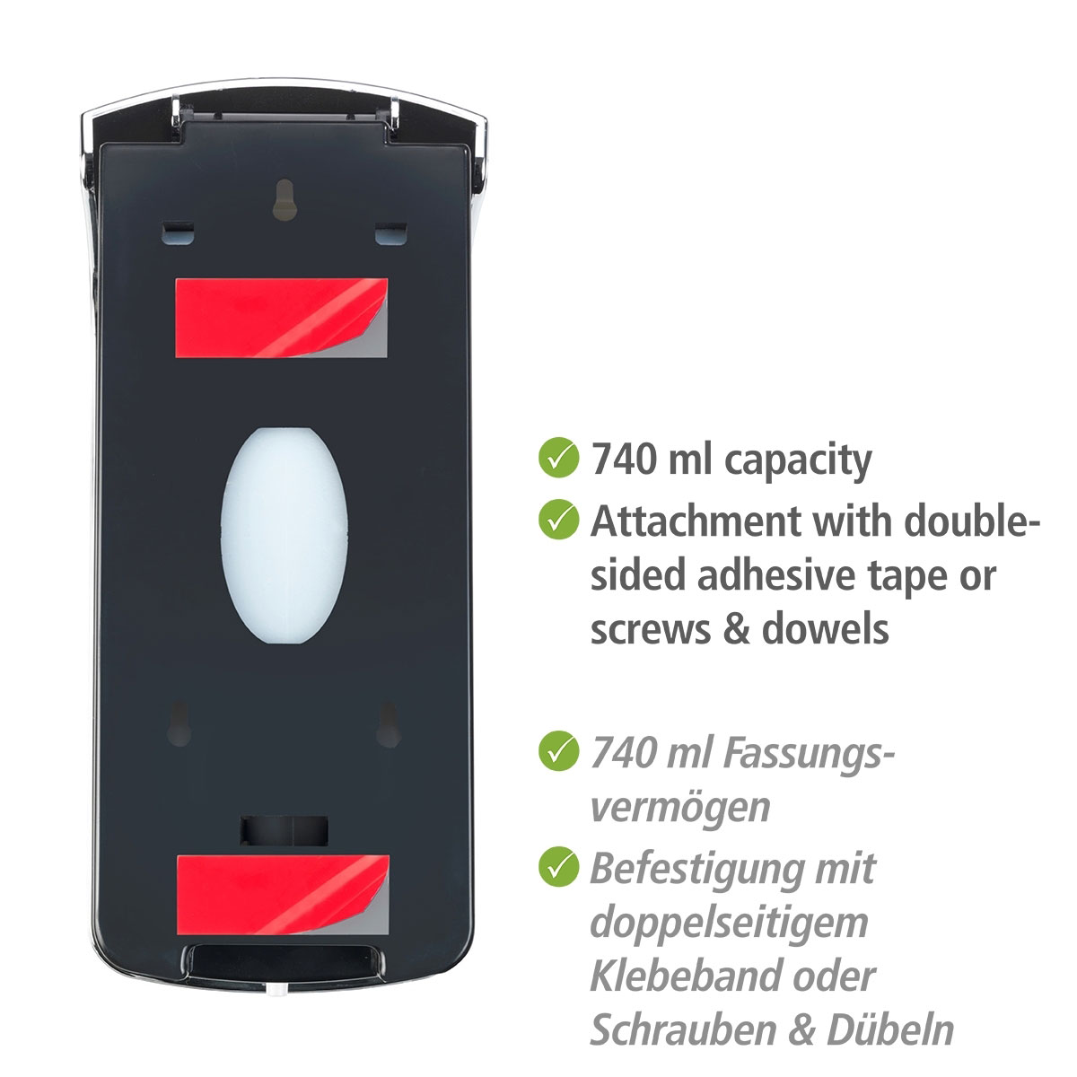 Wenko  Desinfektionsmittel-Spender Ranera L Chrom Seifenspender und Desinfektionsspender Füllmenge 740 ml Bild 5