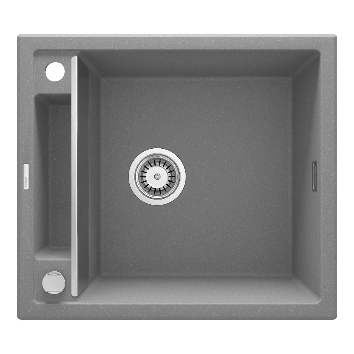 deante 1 Becken Granitspüle MAGNETIC ohne Abtropffläch grau metallic
