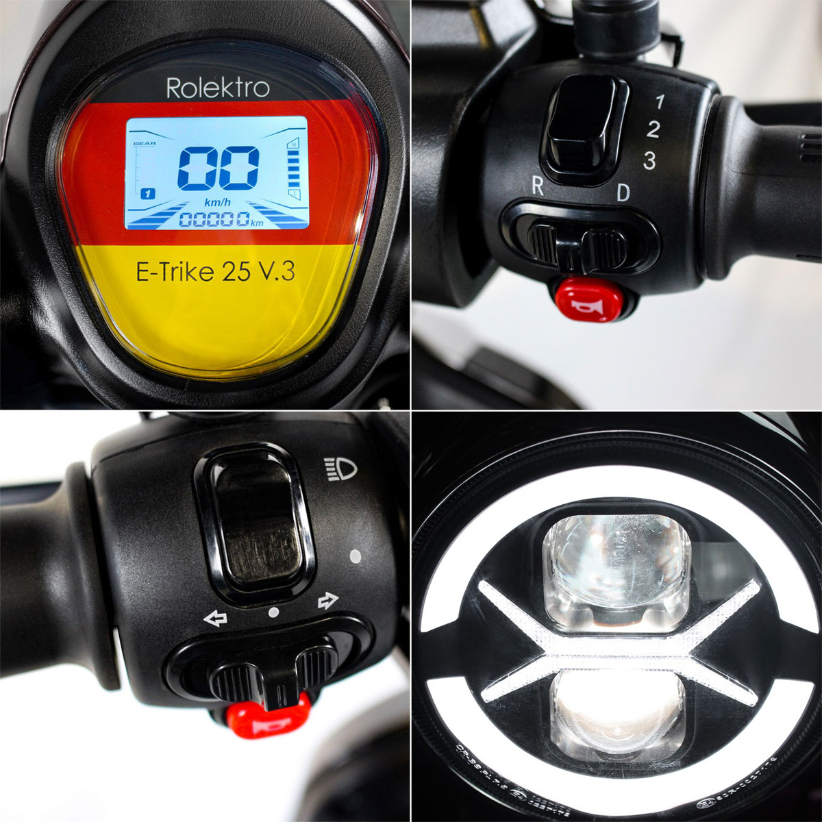 Rolektro E-Dreiradroller „25 V.3“ 1000 W, schwarz Bild 7