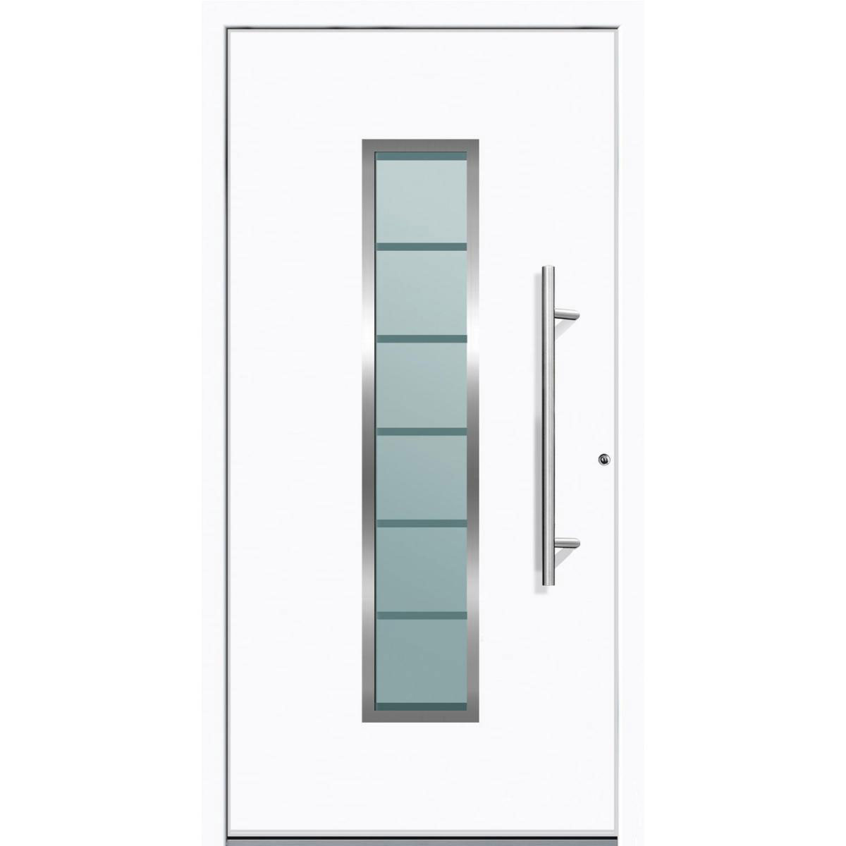 Aluminium Sicherheits-Haustür Bergamo Superior 60 mm weiß 110 x 210 cm Anschlag rechts inkl Griffset