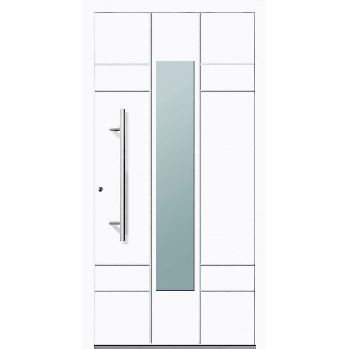 Aluminium Sicherheits-Haustür Como Exklusiv 75 mm weiß 110 x 210 cm Anschlag links inkl Griffset