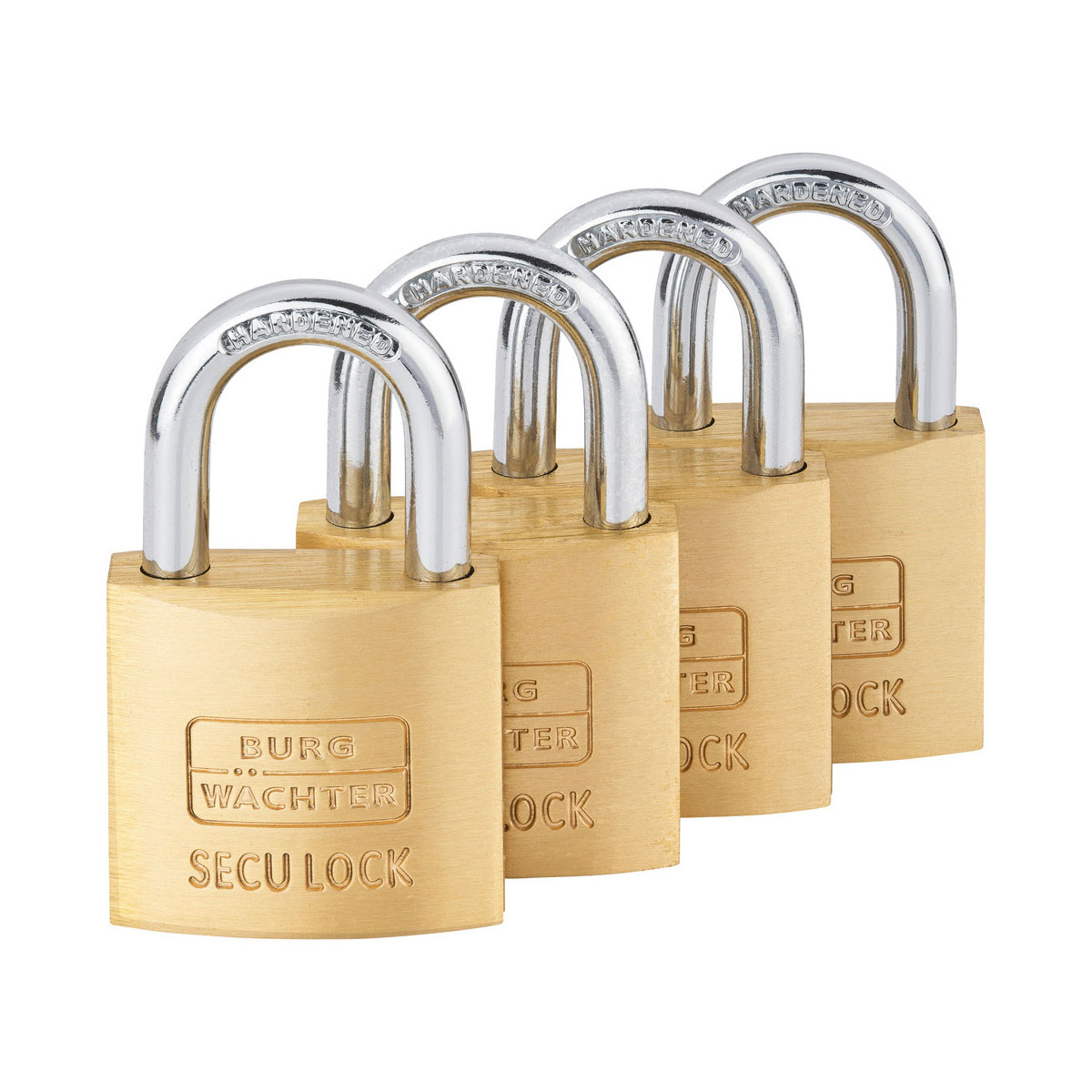 Burg Wächter Vorhängeschloss-Set Quadro 405 30 GL 28,9 x 48,9 x 11,8 mm Messing