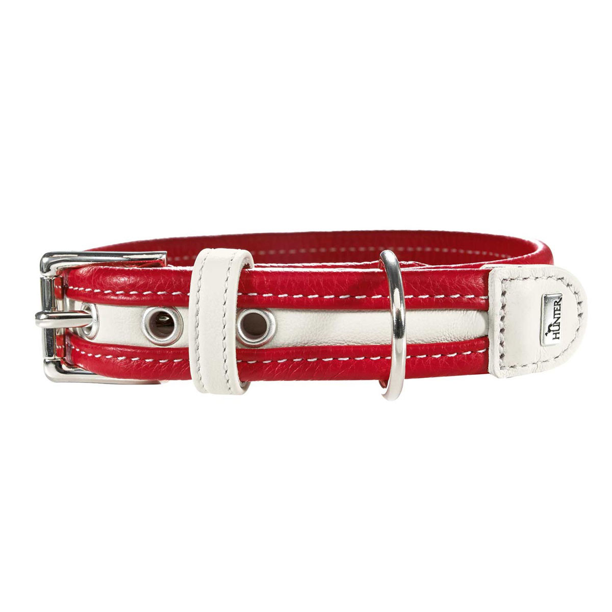 Hunter  Dog Halsband Madeira rot/weiß 25-32 cm