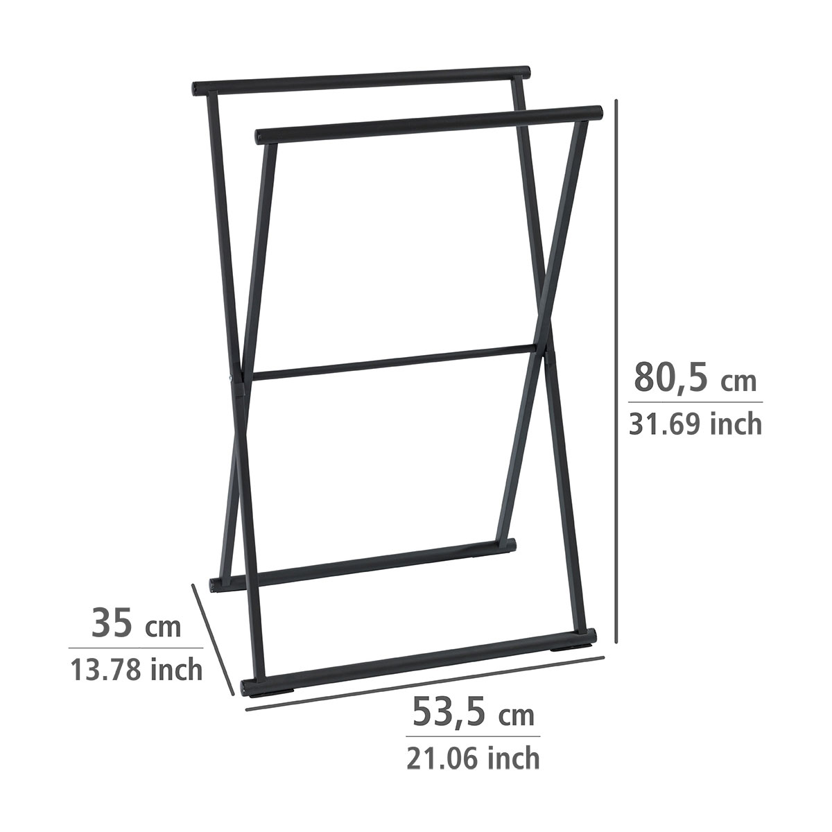 Wenko  Handtuchständer Lava Schwarz matt Kleiderständer klappbar Bild 3