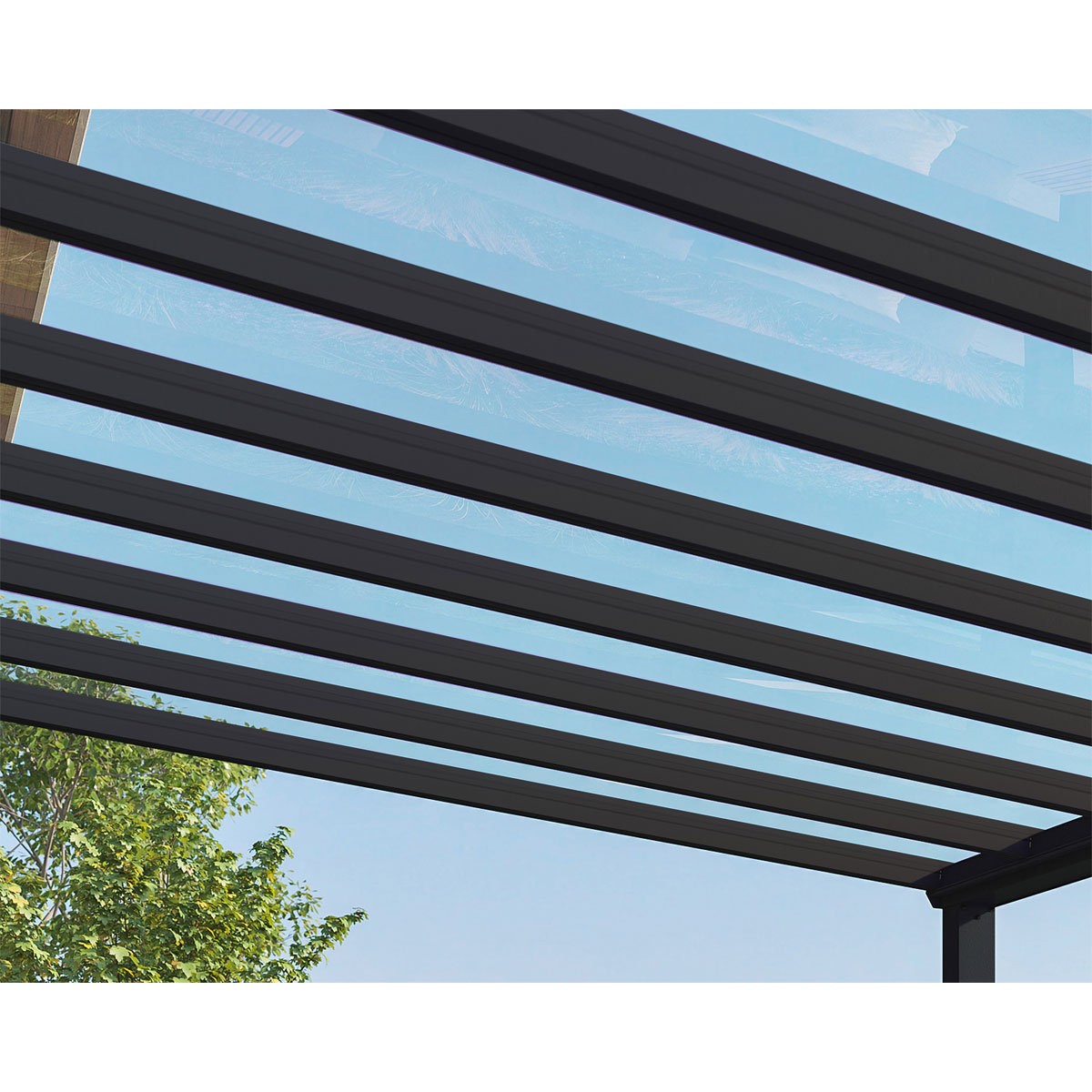 Palram Canopia Stockholm Premium Alu Terassenüberdachung Polycarbonat 3,4x6,6 m klar