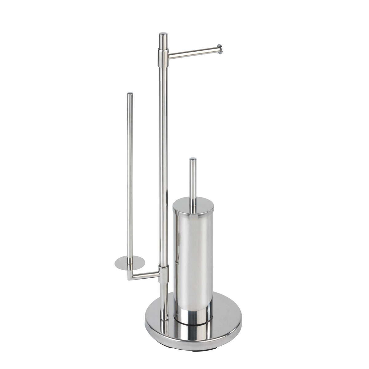 Wenko Stand WC-Garnitur Universalo Neo Edelstahl integrierter Toilettenpapierhalter und WC-Bürstenhalter rostfrei