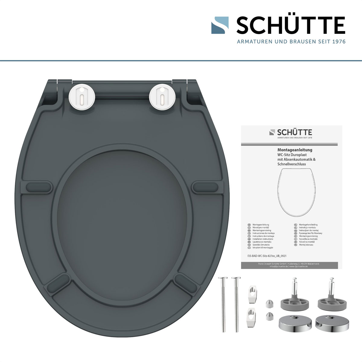Schütte Duroplast WC-Sitz SLIM ANTHRAZIT mit Absenkautomatik und Schnellverschluss Bild 5