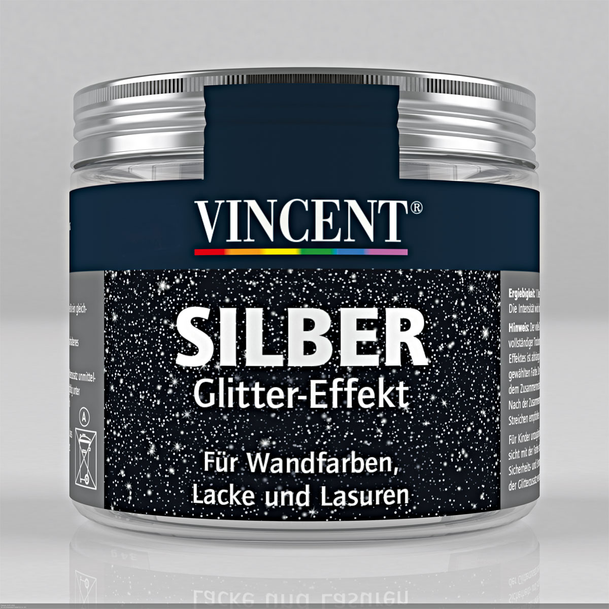 Vincent Glitter-Zusatz für Wandfarben silber 34 g