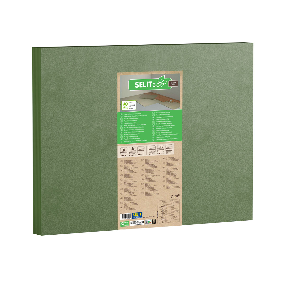 Selit  SELITeco 5 mm Holzfaserplatte Parkett-/Laminatunterlage 7m²