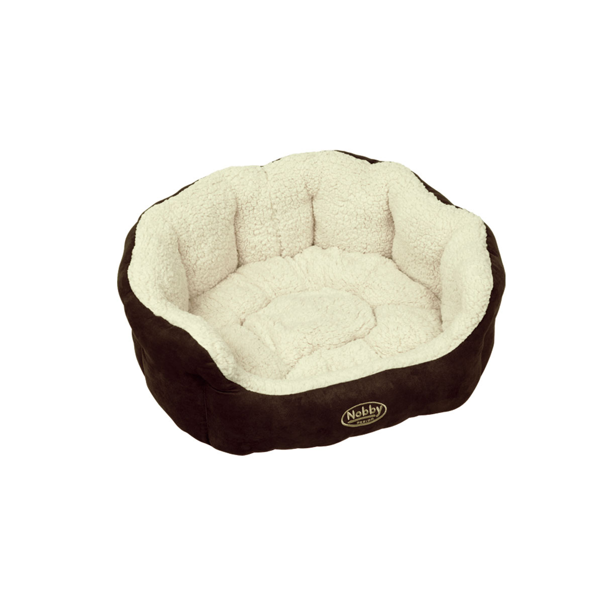 Nobby Komfortbett Taika 86 x 70 x 24 cm braun/ wollweiß