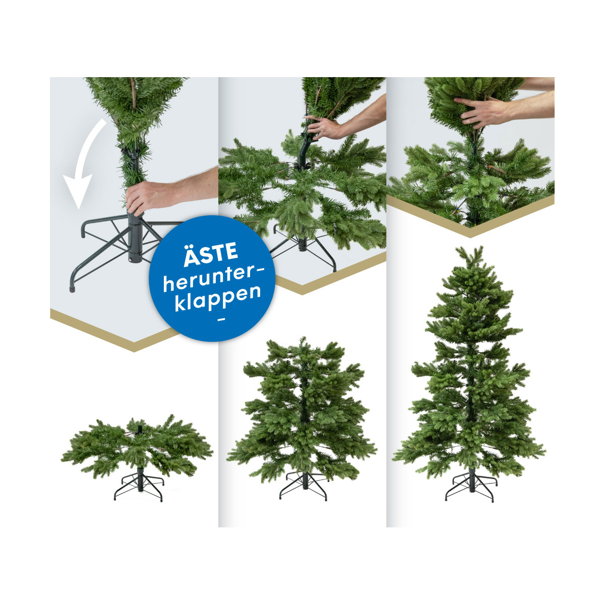 Evergreen Künstlicher Weihnachtsbaum Frost Fichte 116x180cm Grün Weiß Bild 11