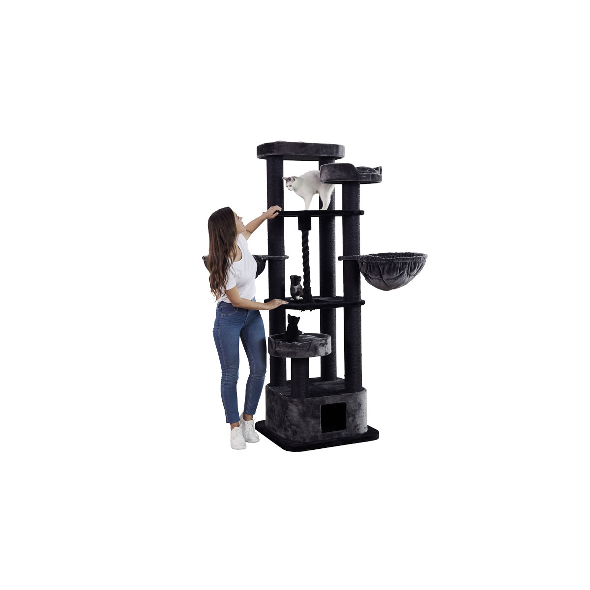 Nobby Kratzbaum Musan 70 x 70 x 203 cm schwarz/grau