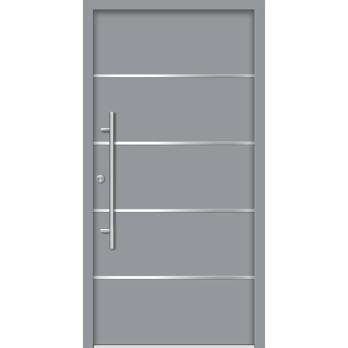 SplenDoor Premium-Haustür Passivedoor Visby energiesparend grau 110 x 210 cm links