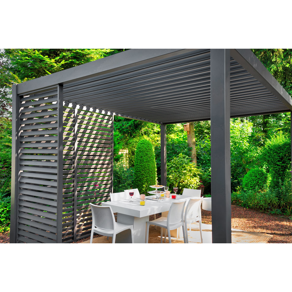 Lamellenwand 300-Serie anthrazit 0,9 x 2,4 m Bild 4