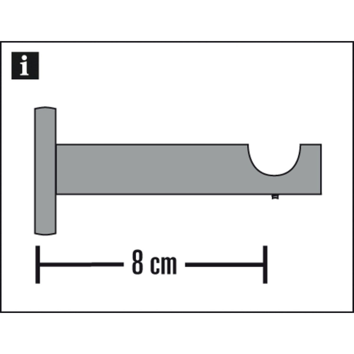 Gardinia Träger Chicago offen für Durchmesser 20 mm 8 cm Edelstahl-optik Bild 2