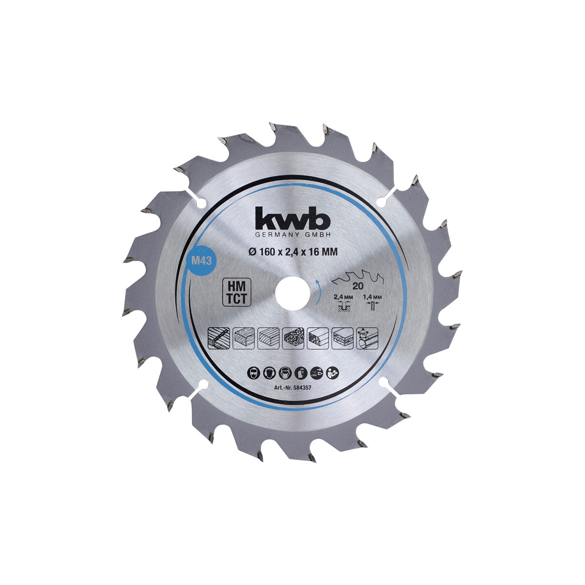 kwb  Spanplatten-Kreissägeblätter für Handkreissägen Durchmesser 160x16 mm