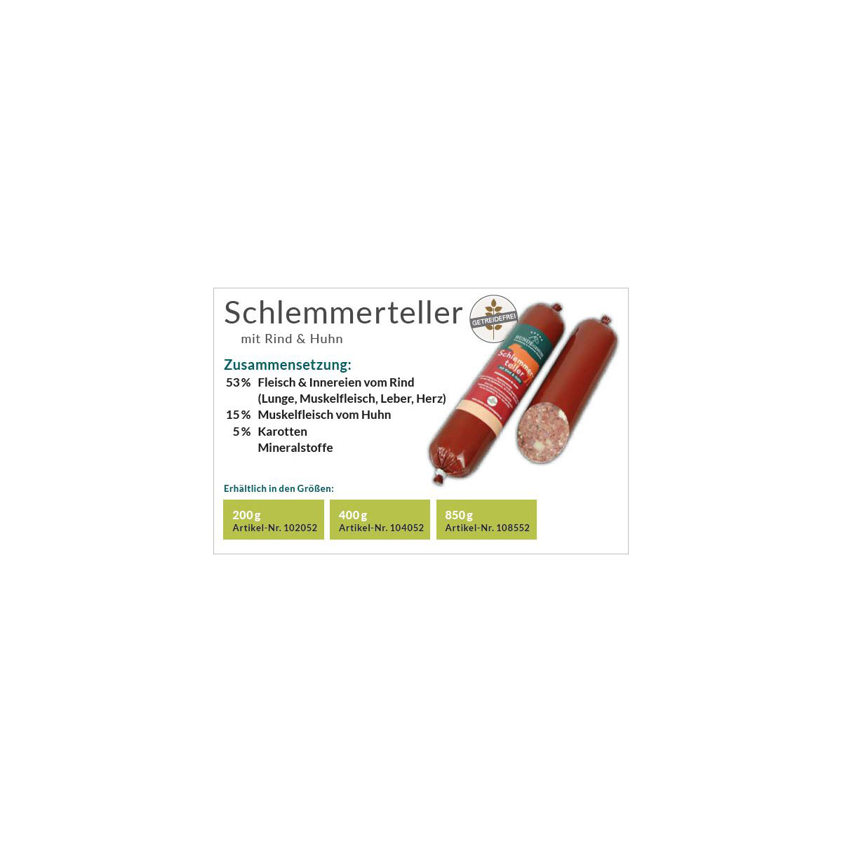 Hundefutter HundeGenuss Schlemmerteller 200 g
