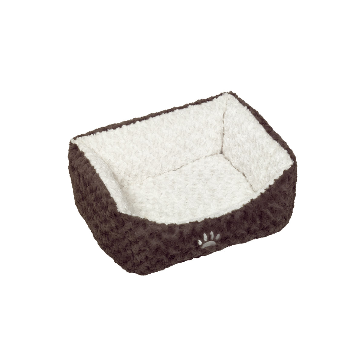 Nobby Komfort-Bett Neiku oval 45 x 40 x 18 cm braun/ weiß