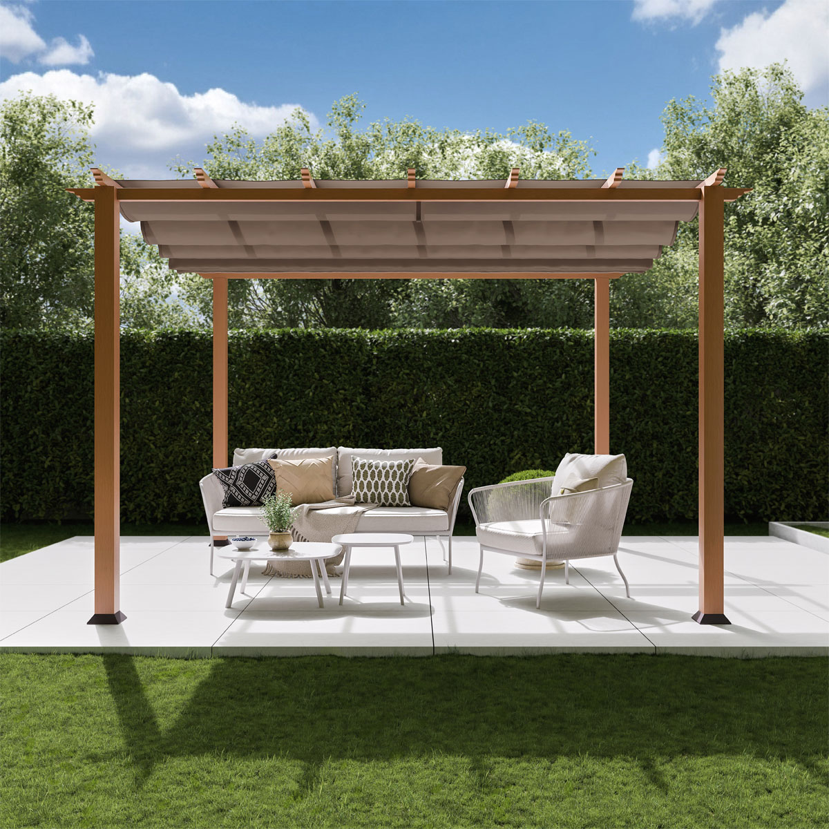 Paragon Outdoor Outdoor Pergola Florida 1111 350x350x235cm Holzoptik Bild 3