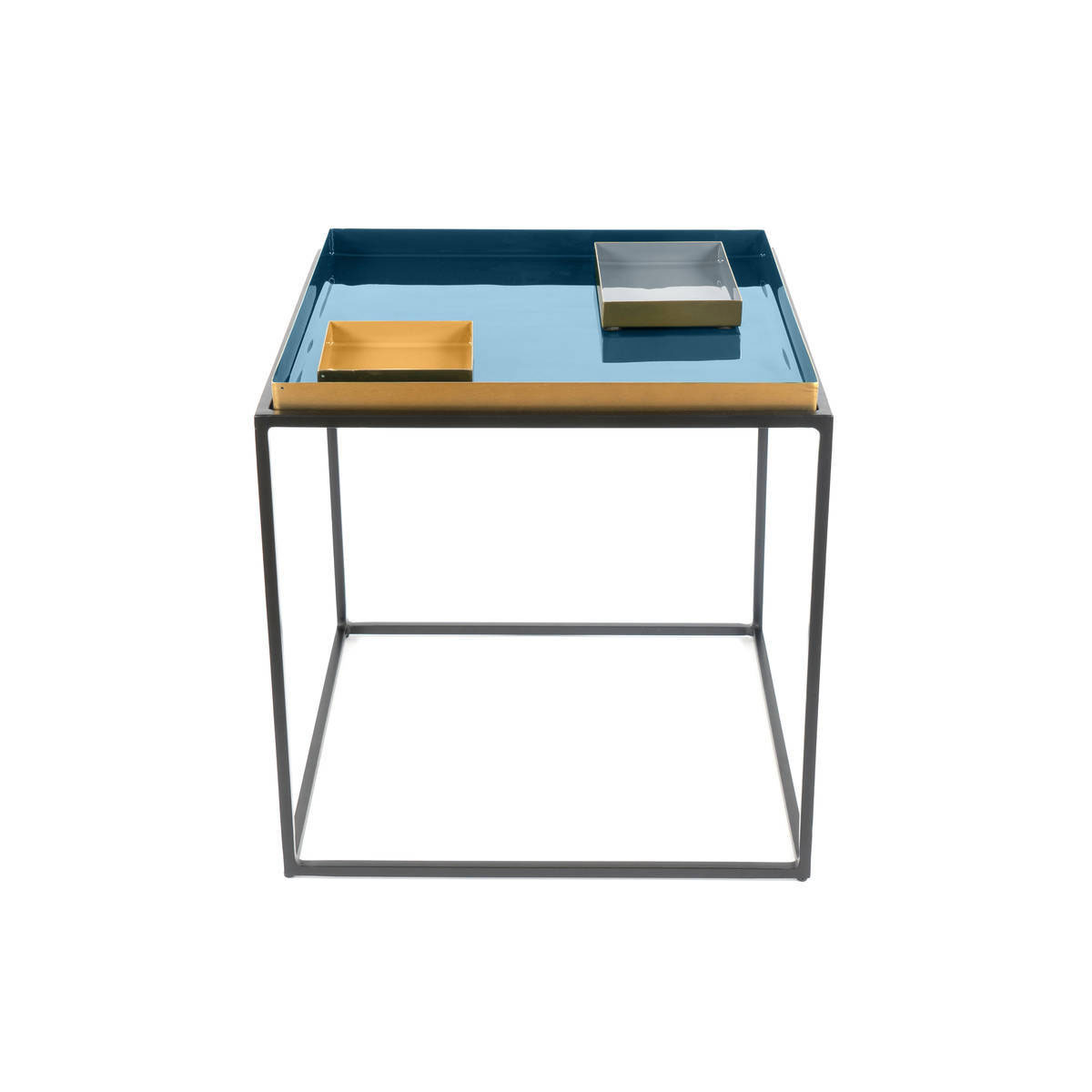 Beistelltisch „Famosa 260“, blau/grau/orange