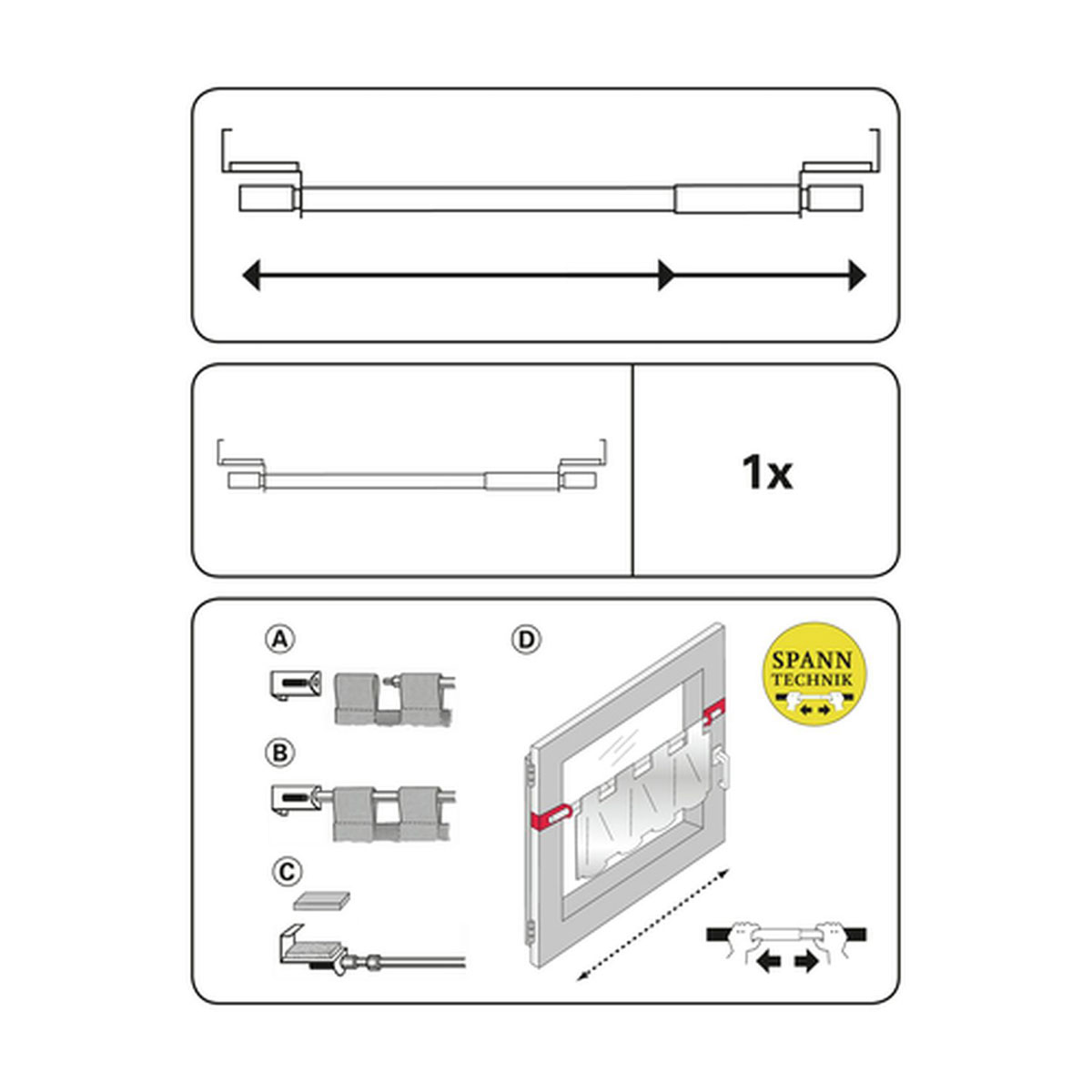 Gardinia Spannvitrage 120-160 cm Durchmesser 9 mm titan Bild 7