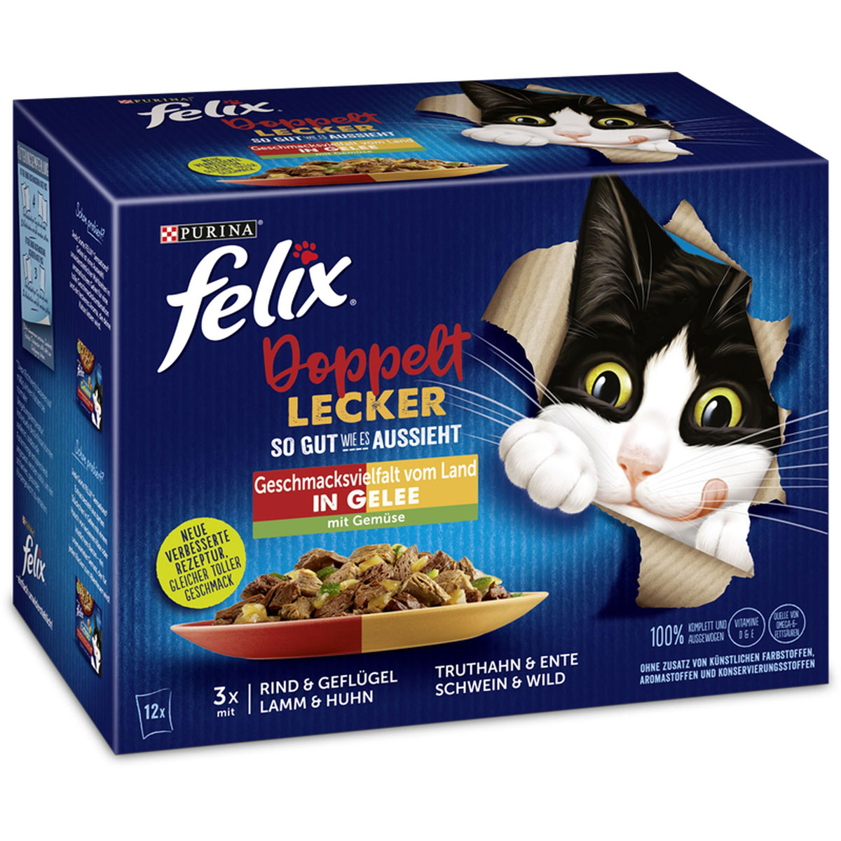 Felix „So gut wie es aussieht“ Doppelt lecker vom Land, Bohnen, 12x85g, Portionsbeutel