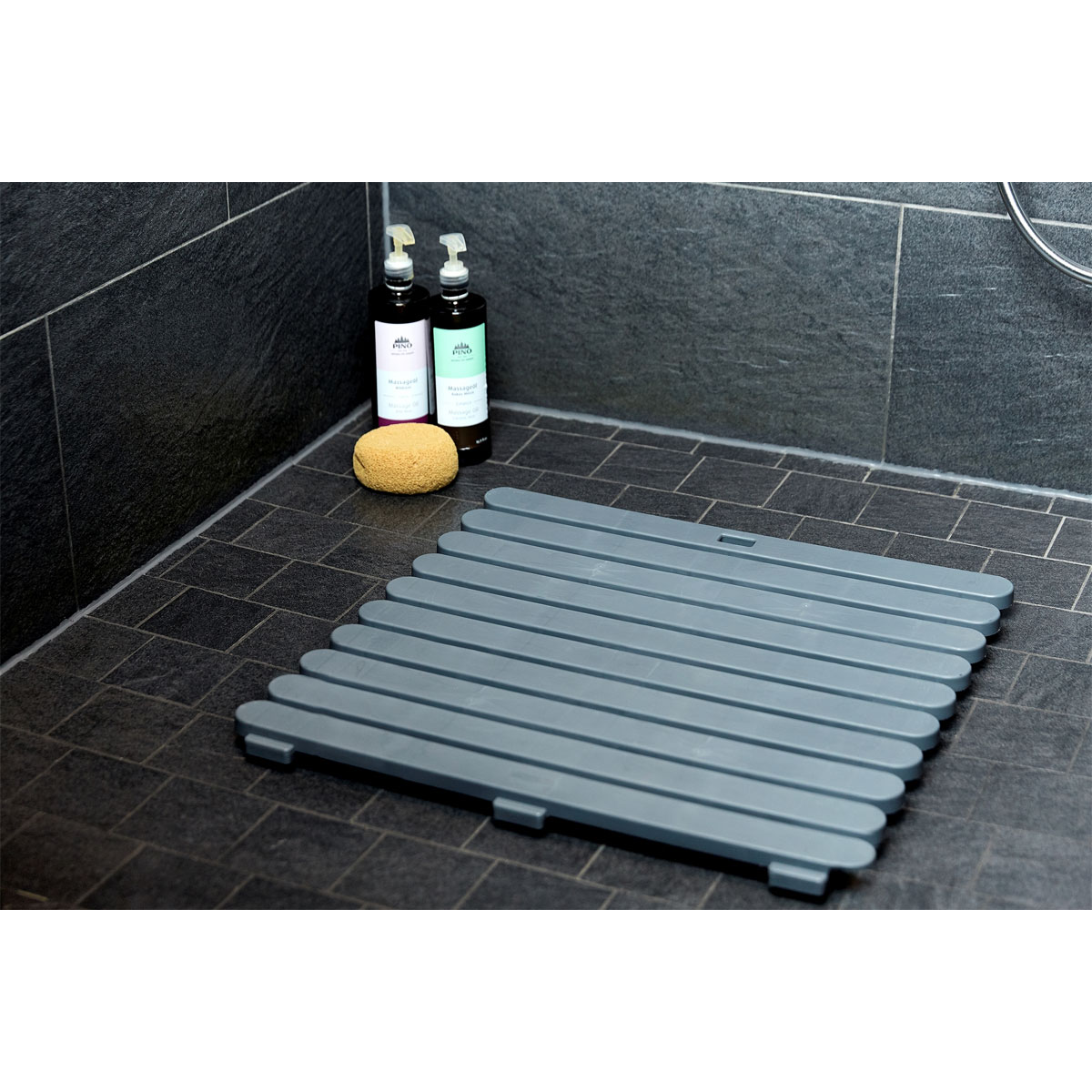 Badkomfort Antirutschmatte, Dusch-Sicherheitseinlage, Sicherheitsmatte, 55  x 55 cm, grau