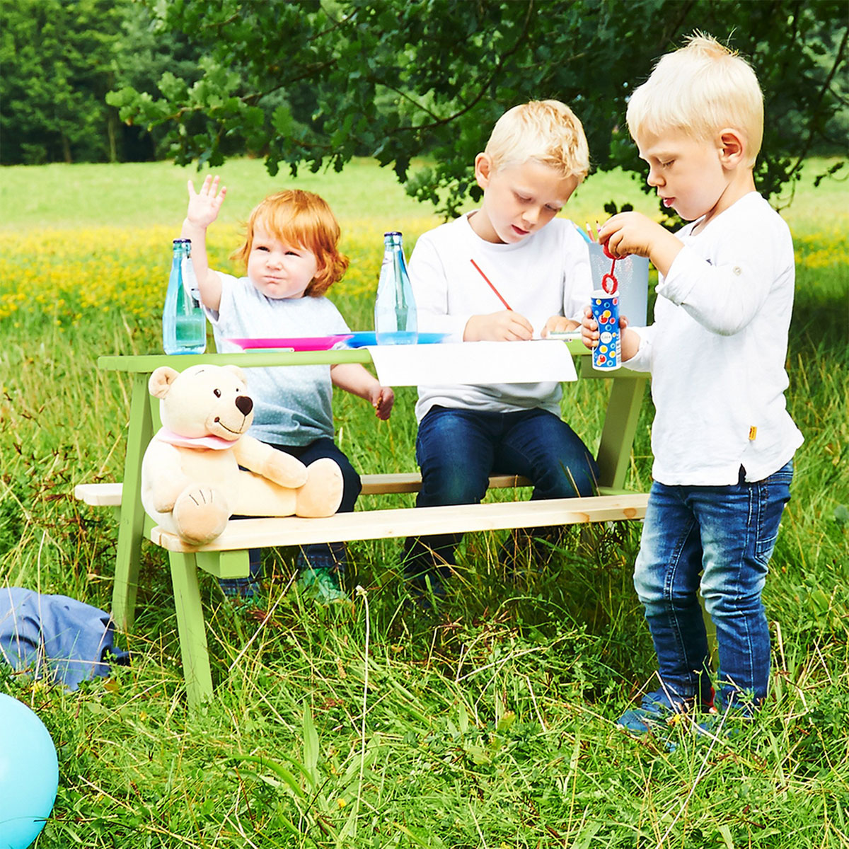Pinolino Kindersitzgarnitur Nicki für 4 grün | Grün/Natur | K000326081