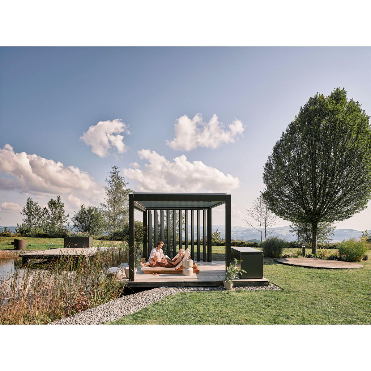 Biohort Lamellenseitenwand Gr. 4m dunkelgrau-metallic Bild 4