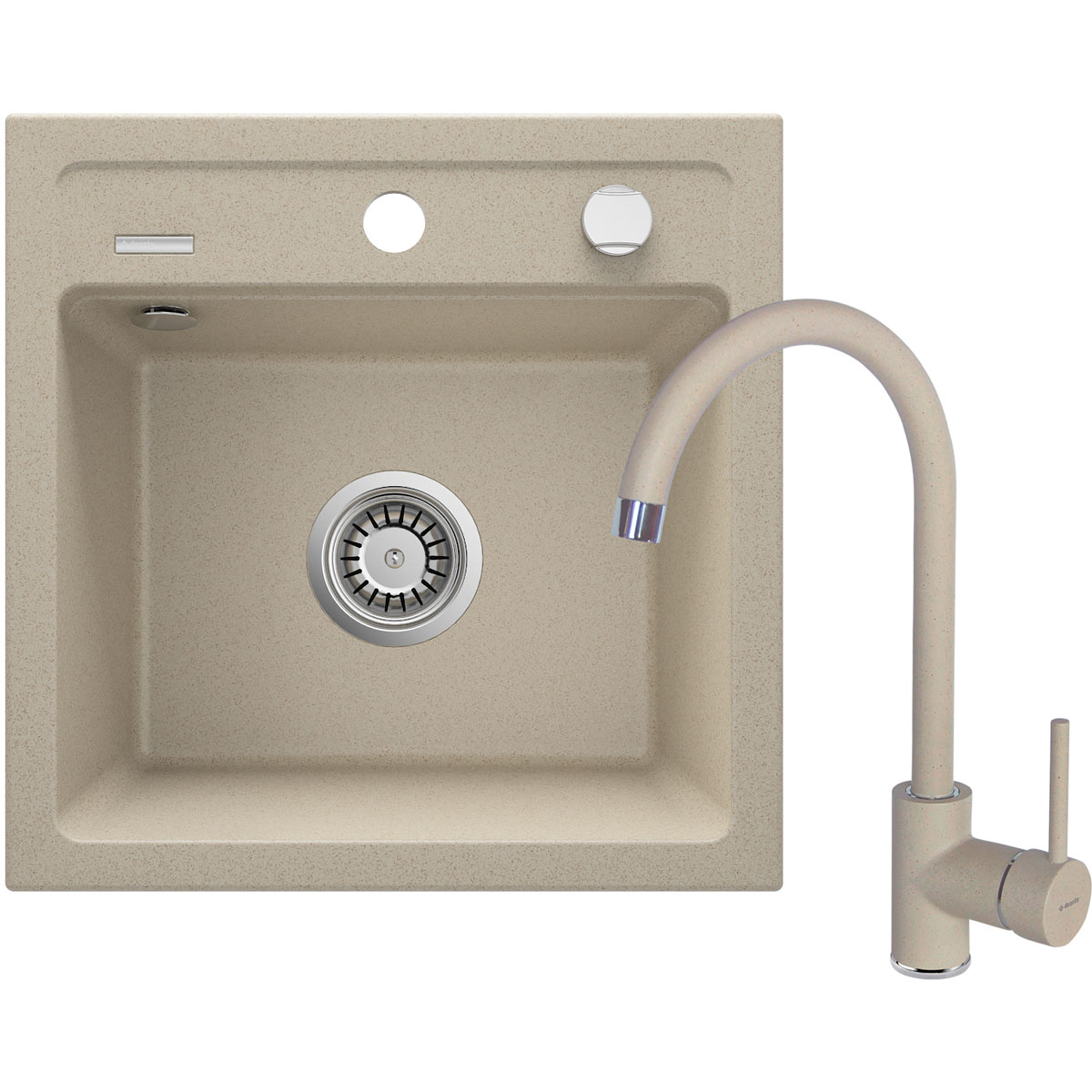 deante  Granitspülen-Set ZORBA mit Armatur sand