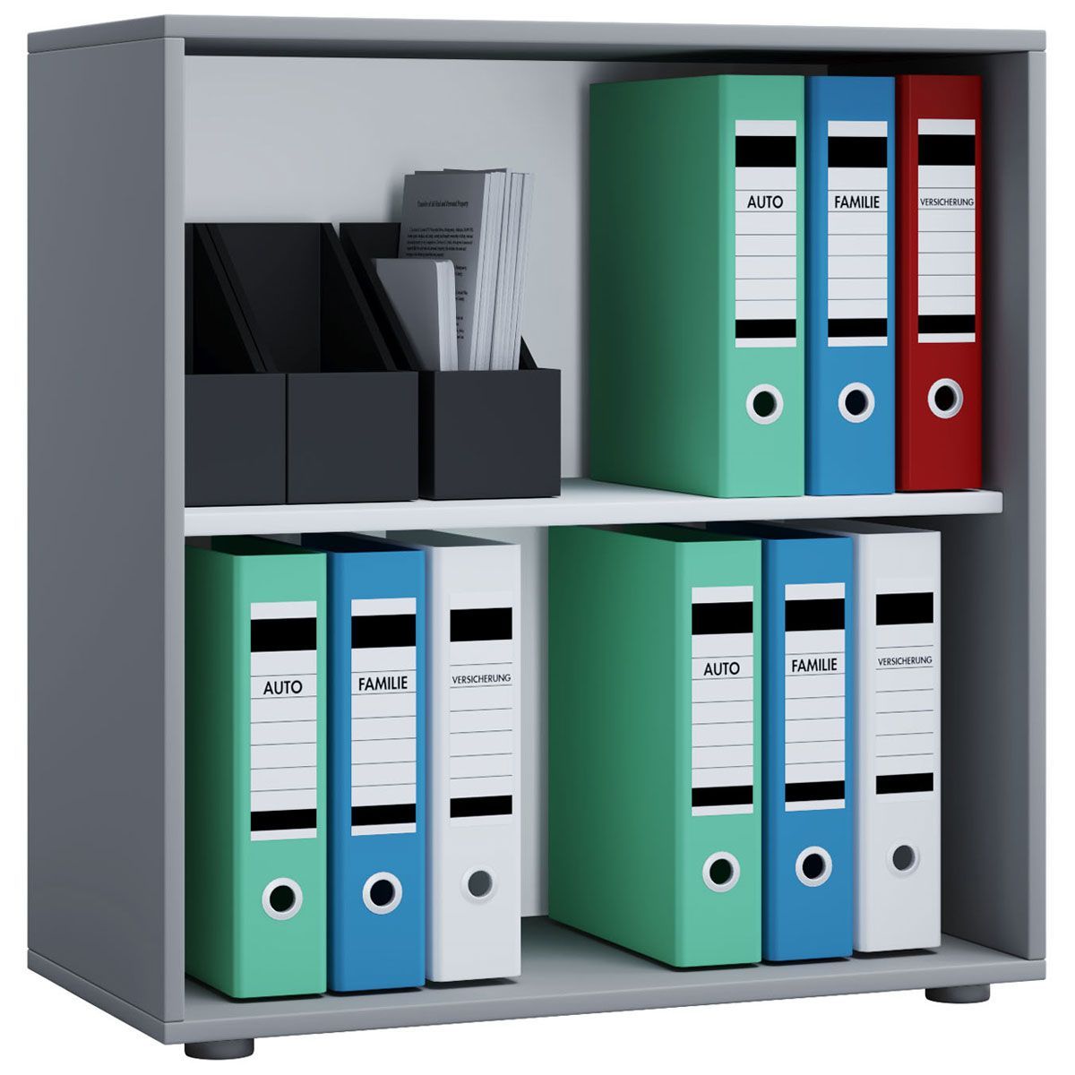 Büroregal Lona L ohne Türen grau