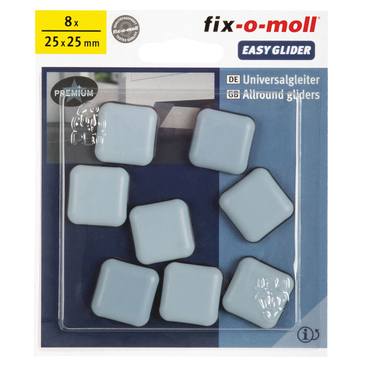 Suki Universalgleiter Easy Glider klebend 2,5 x 2,5 cm grau 8 Stück Bild 2