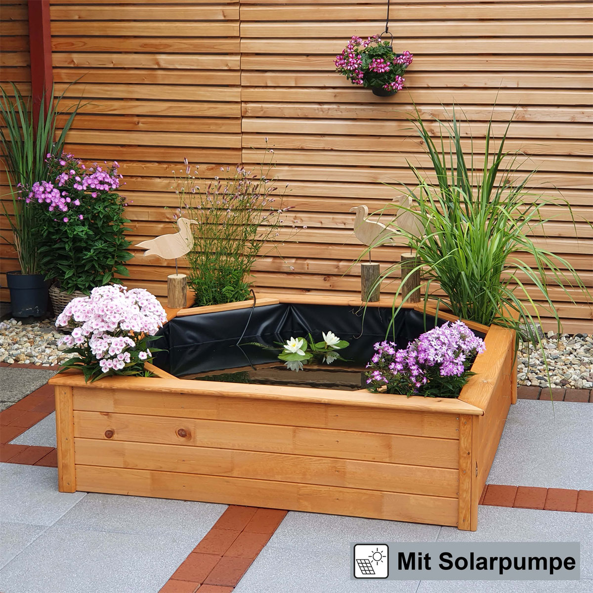 Promadino Hochteich 4 seitliche Pflanzzonen solar Bild 4