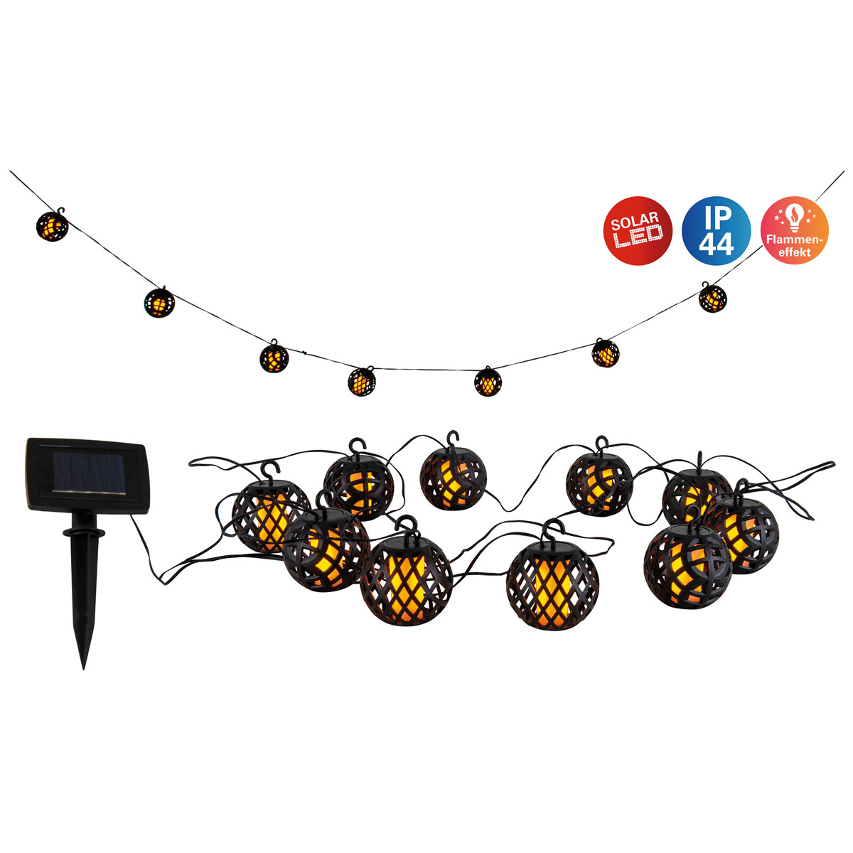 näve  LED-Solarlicherkette Fogo mit Flammeneffekt Bild 2