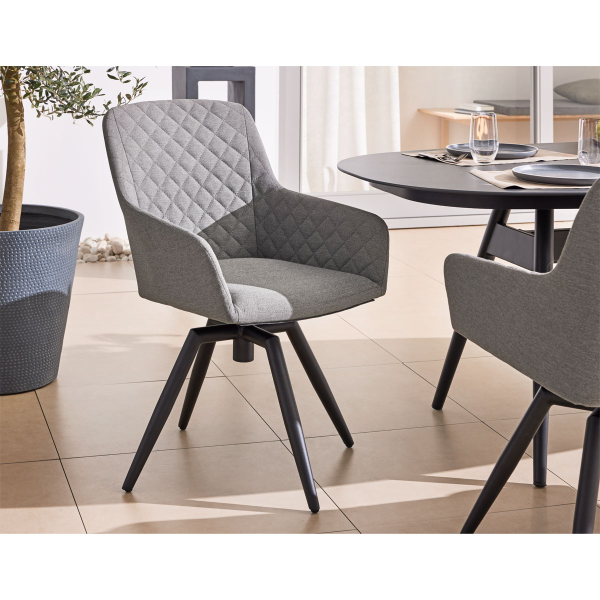 Haveson Drehsessel NOVARA drehbar LIKA-TEX-Bezugsstoff anthrazit Bild 4