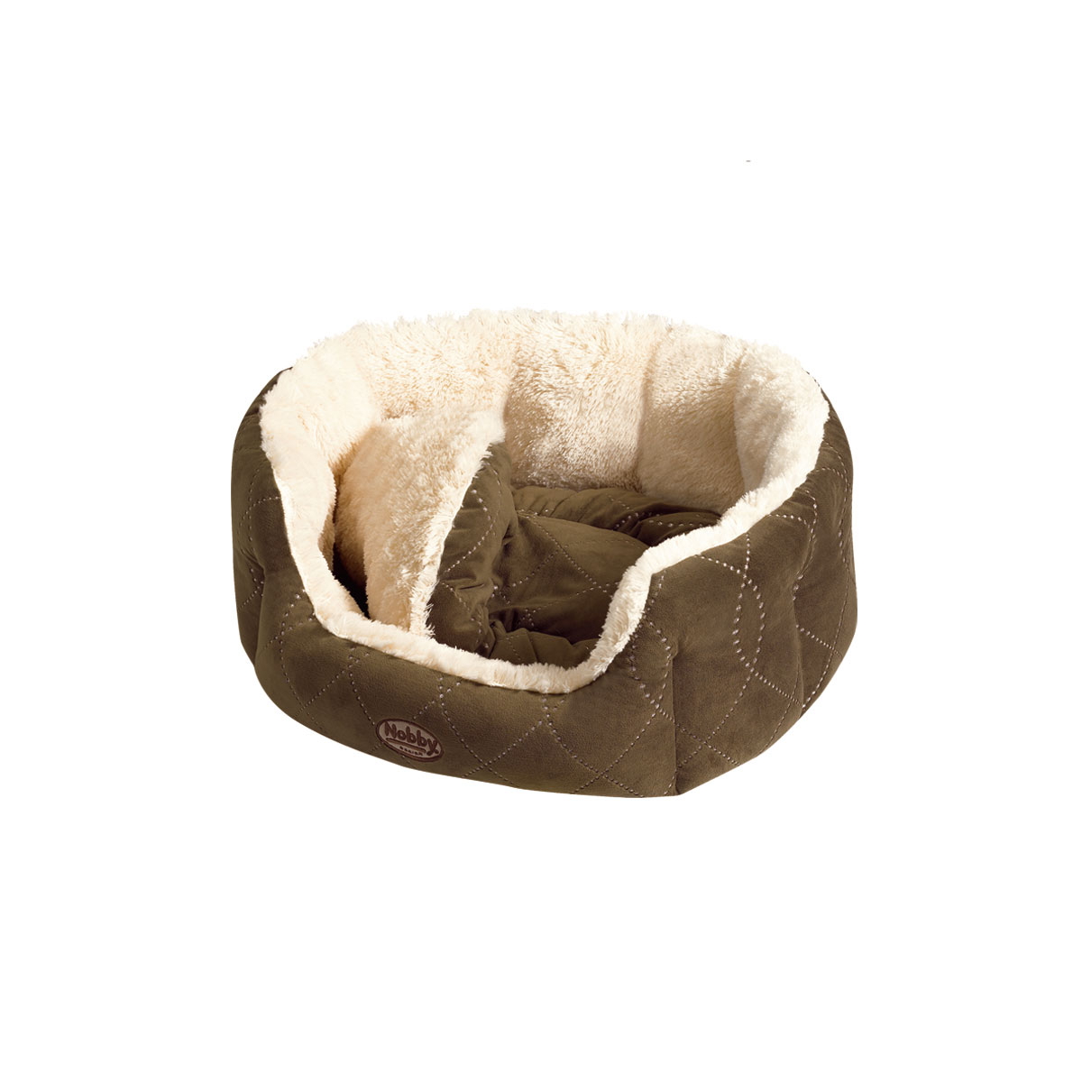 Nobby Komfort-Bett Ceno oval 86 x 70 x 24 cm beige/ braun Bild 2
