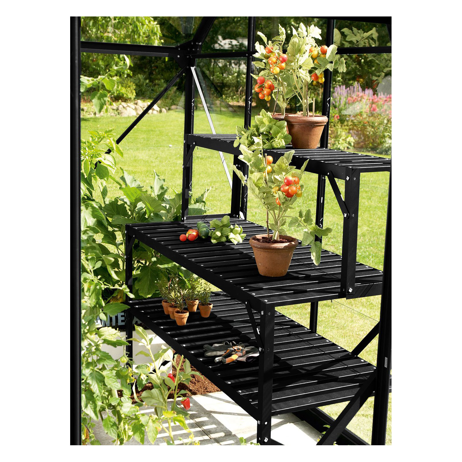 Vitavia Alu-Tischaufsatz schwarz 121 x 28 x 38 cm