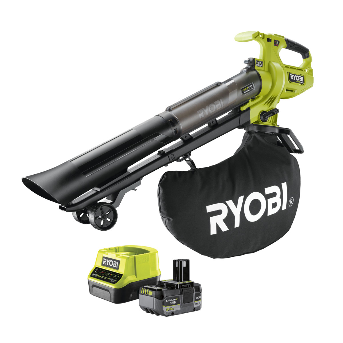 Ryobi Akku-Laubsauger/-bläser RY18BVXA-150 7,7 m3/min inkl 5,0 Ah Akku u Ladegerät Bild 3