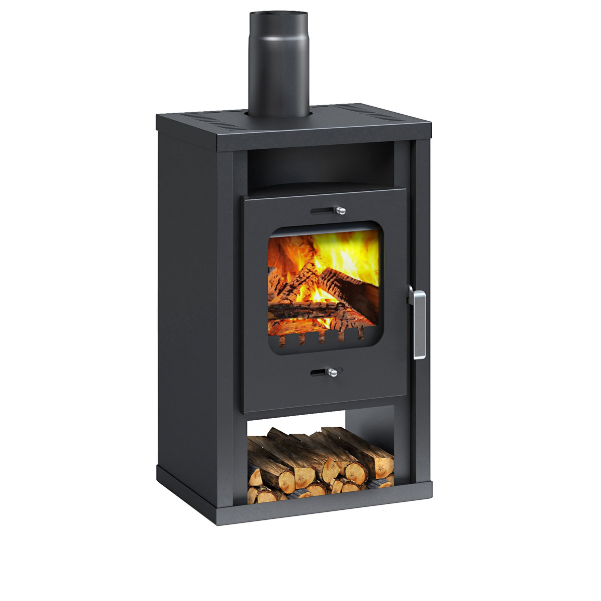 Kaminofen Katharina gussgrau 55,5 x 90,5 x 44,5 cm